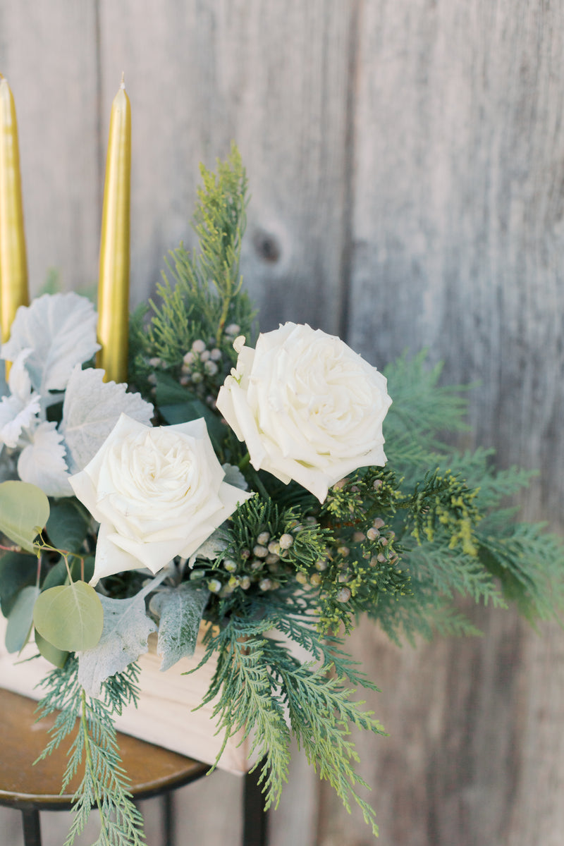 Christmas Centerpiece in Wooden Box